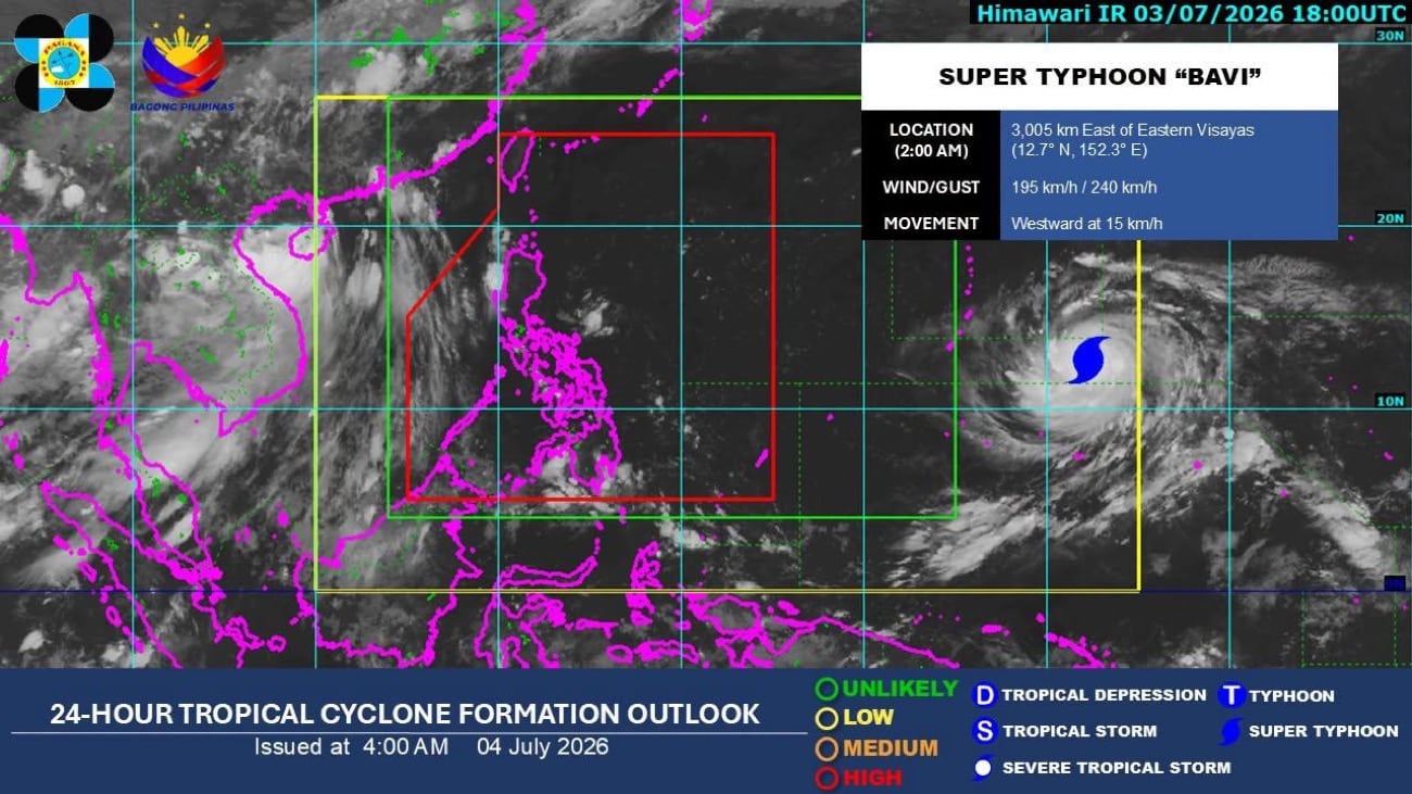 Fair weather Saturday as Super Typhoon Bavi stays outside PAR