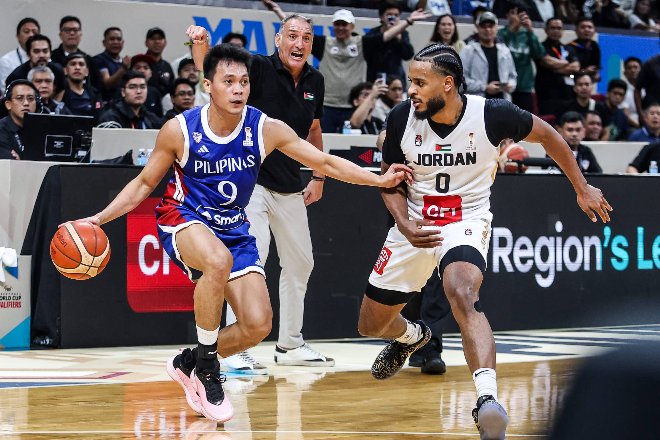 Gilas Pilipinas' Scottie Thompson during a game vs Jordan in the Fiba World Cup 2027 Asian Qualifiers at Mall of Asia Arena.