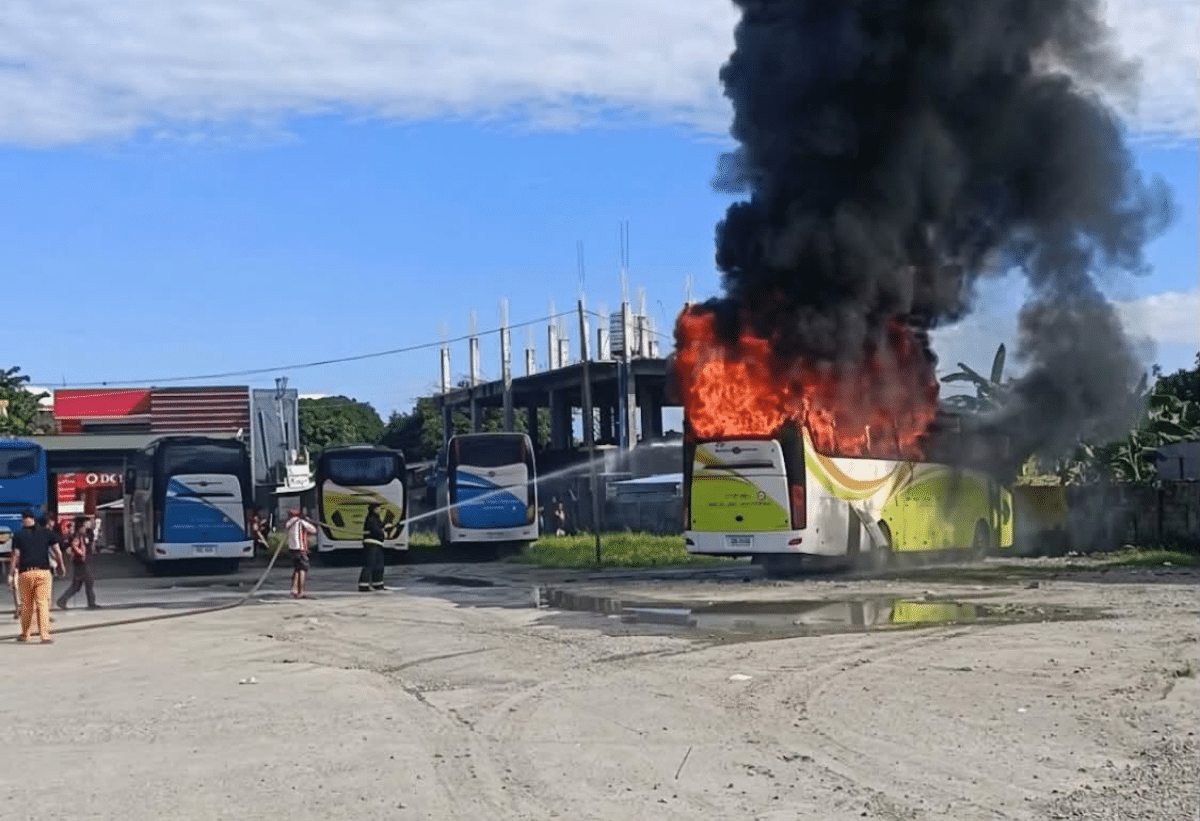 Fire hits bus at terminal in Roxas, Oriental Mindoro