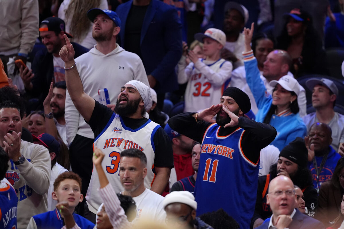 New York Knicks fans in Philadelphia NBA Playoffs Game 3 vs 76ers