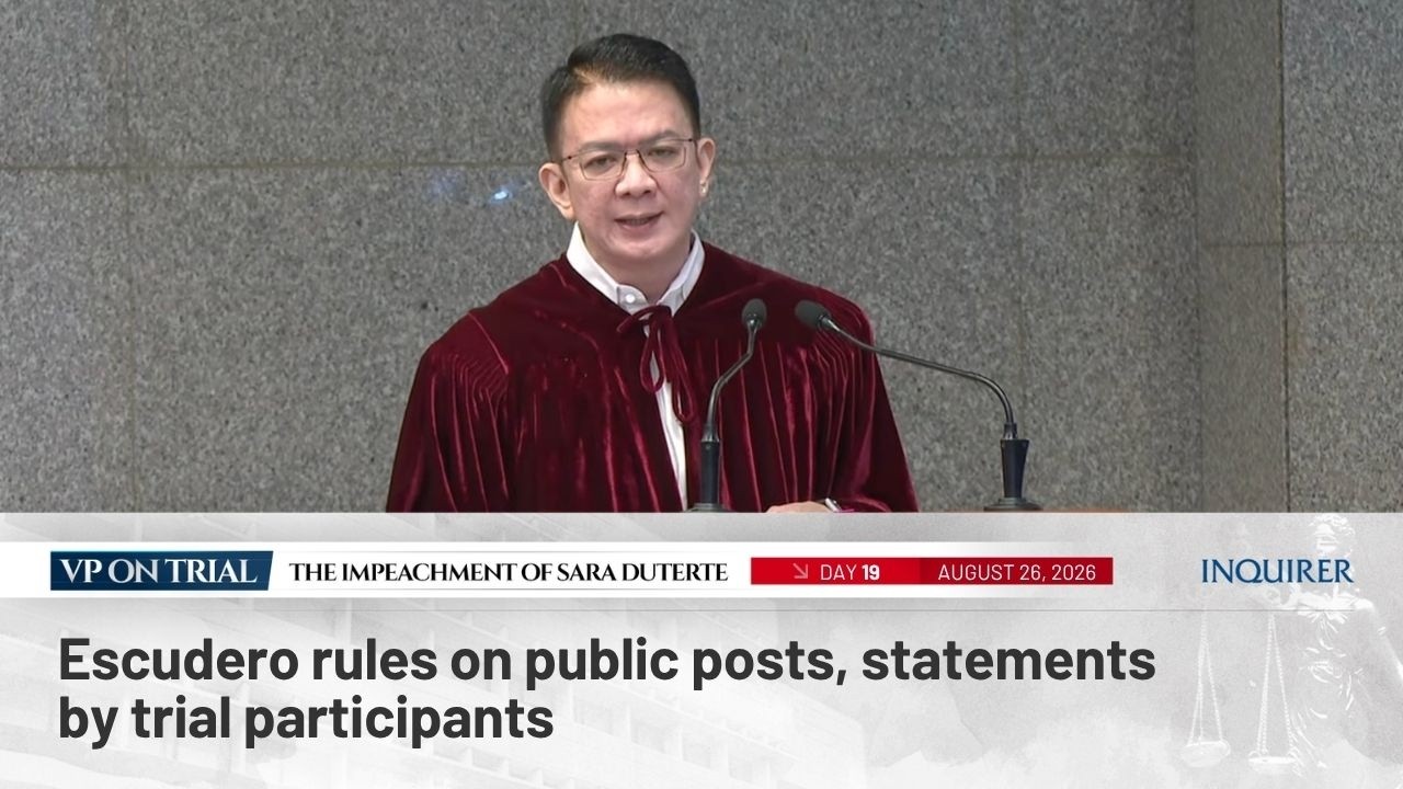 FULL VIDEO: Escudero rules on public posts, statements by trial participants