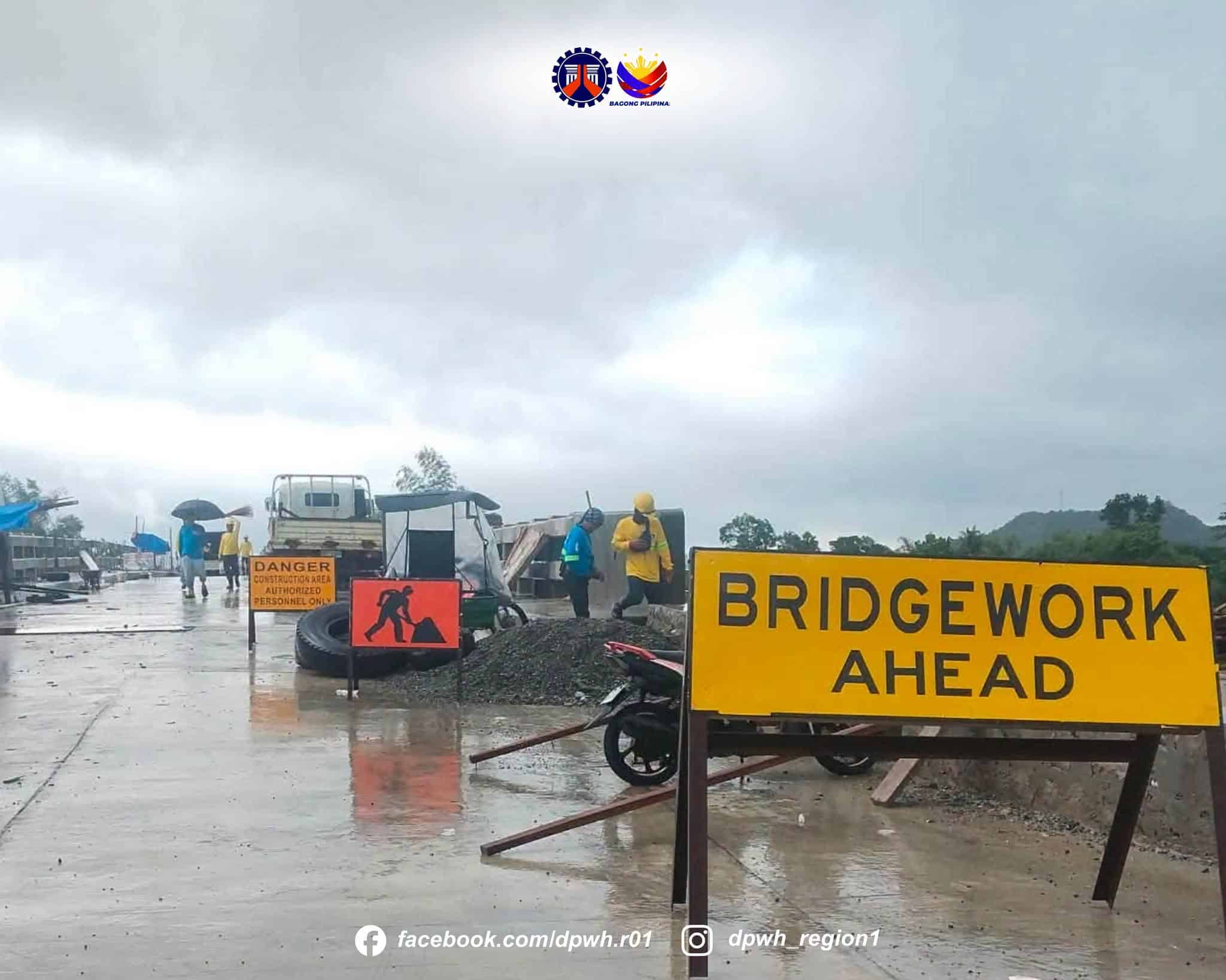Strong currents damage bridge slope protection in Ilocos Sur town
