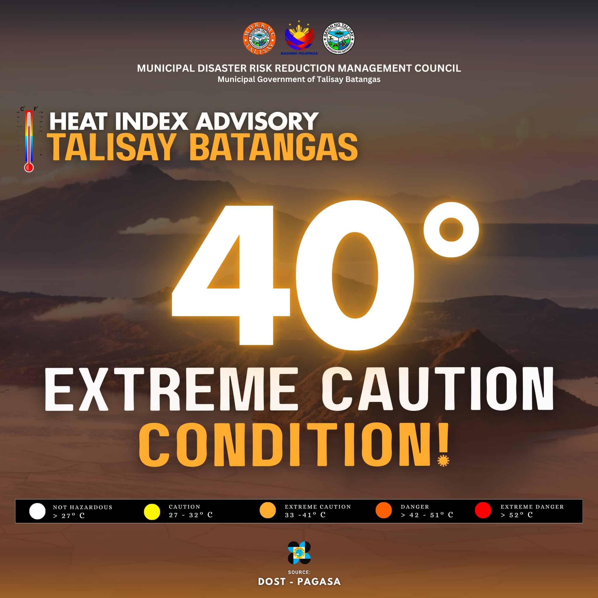 Heat index in Batangas town hits 40°C, residents warned