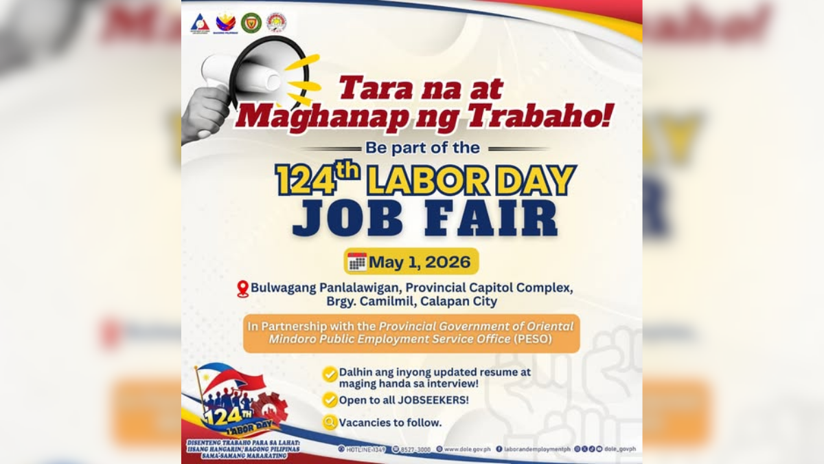 DOLE Mindoro to hold Labor Day job fair in Calapan