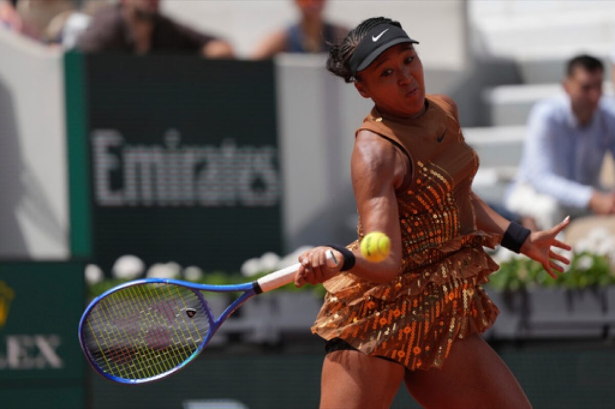 Naomi Osaka of Japan competes against Iva Jovic of the United States.