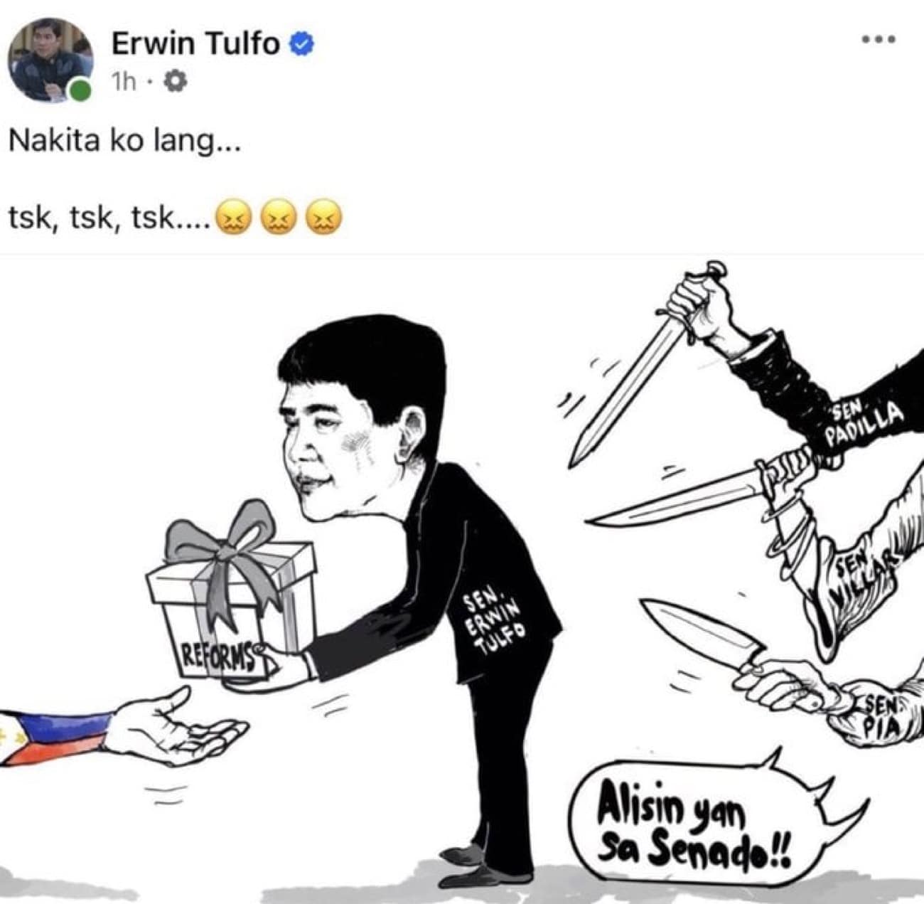 Erwin Tulfo on 3 ‘backstabbing’ peers: ‘Tsk, tsk, tsk’