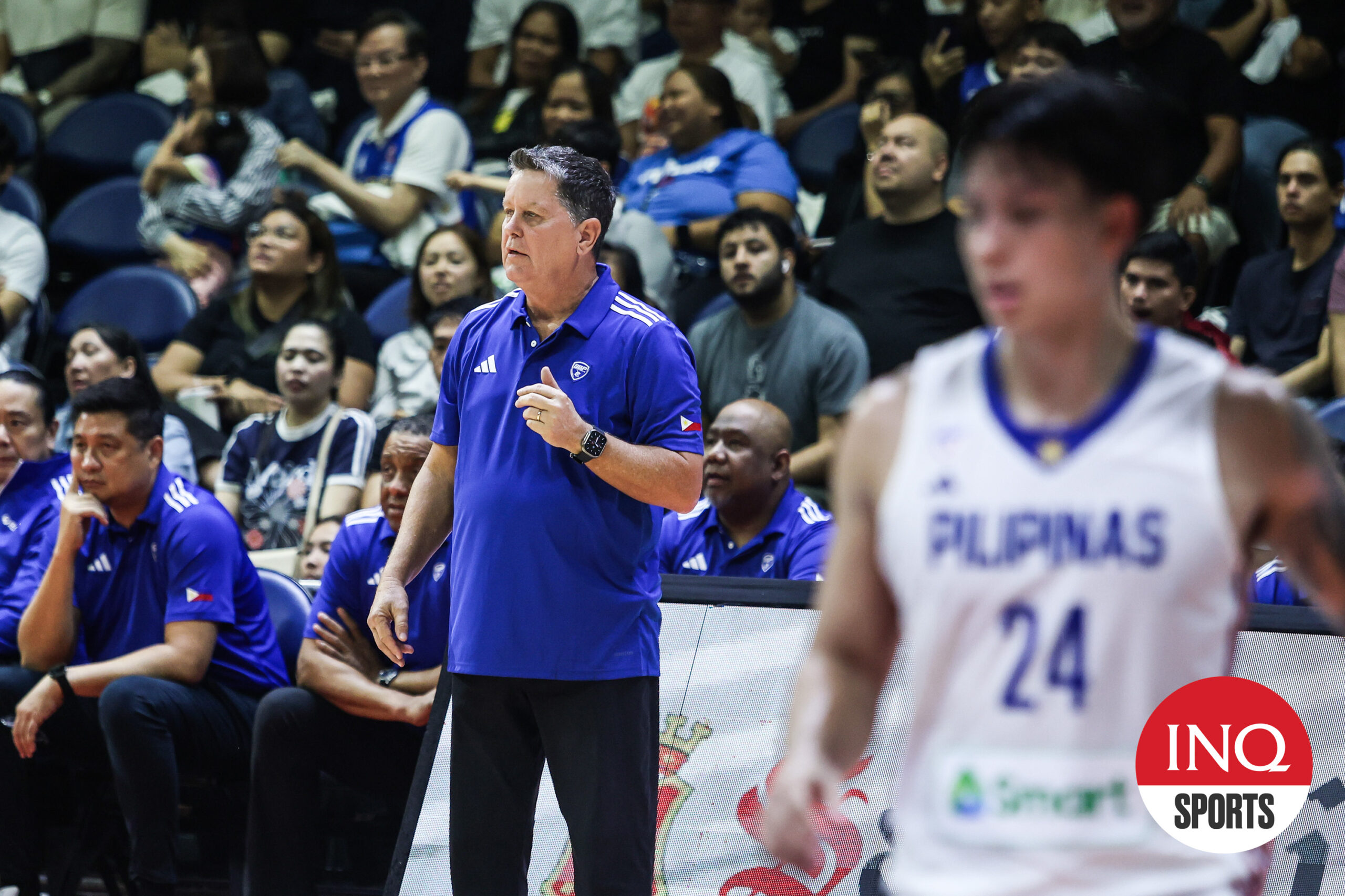 Gilas Pilipinas coach Tim Cone during a tune-up game against Macau Black Bears.