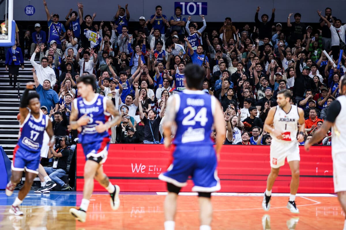 Fans back Gilas Pilipinas during a game vs Jordan in the Fiba World Cup 2027 Asian Qualifiers at Mall of Asia Arena