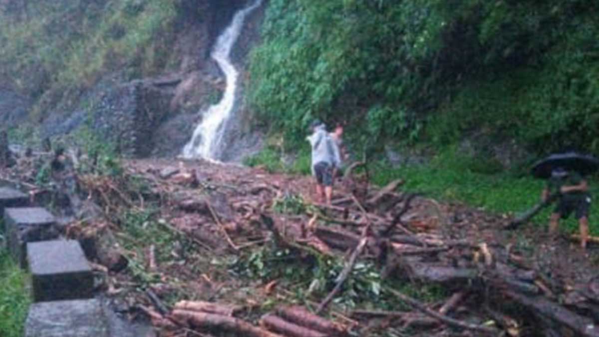 Rockslide, fallen trees force closure of Tagudin-Cervantes Road in Ilocos Sur