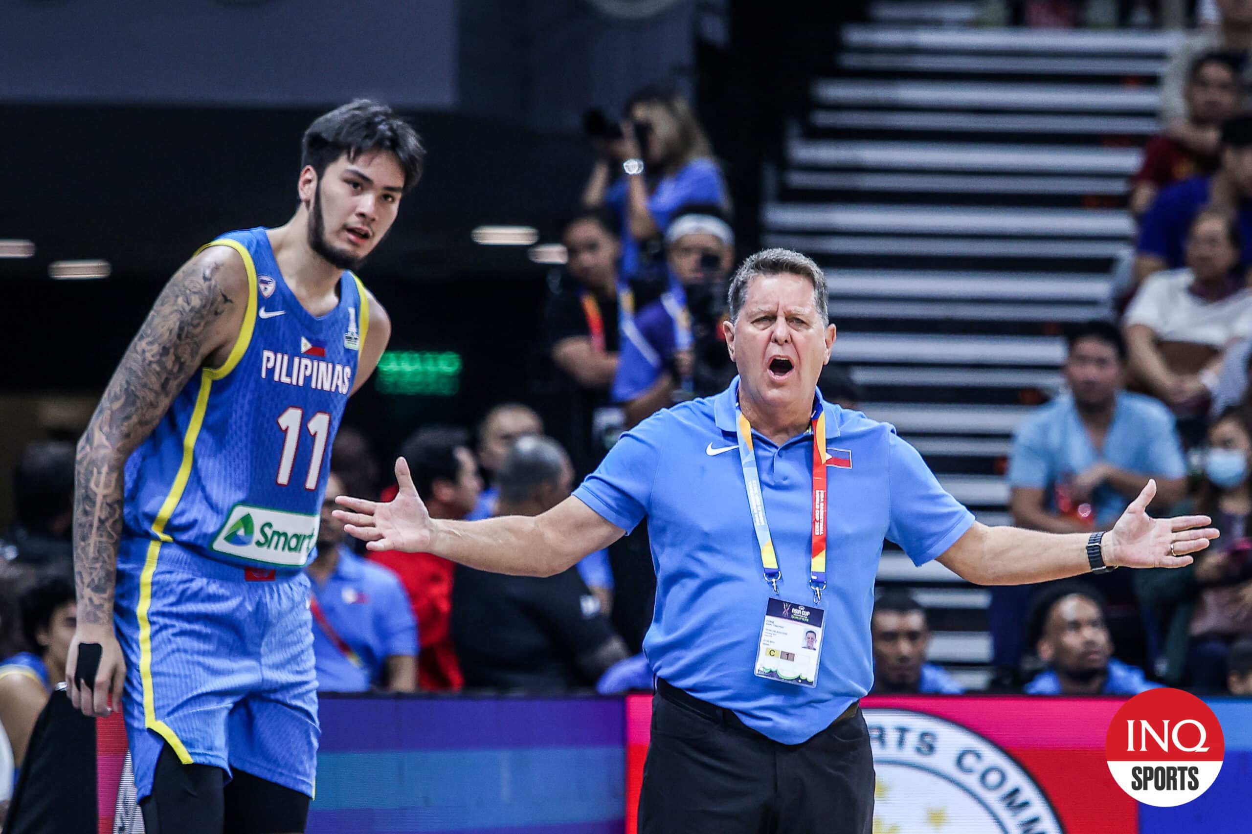 Gilas Pilipinas coach Tim Cone during the Fiba Asia Cup 2025 qualifiers game. Kai Sotto