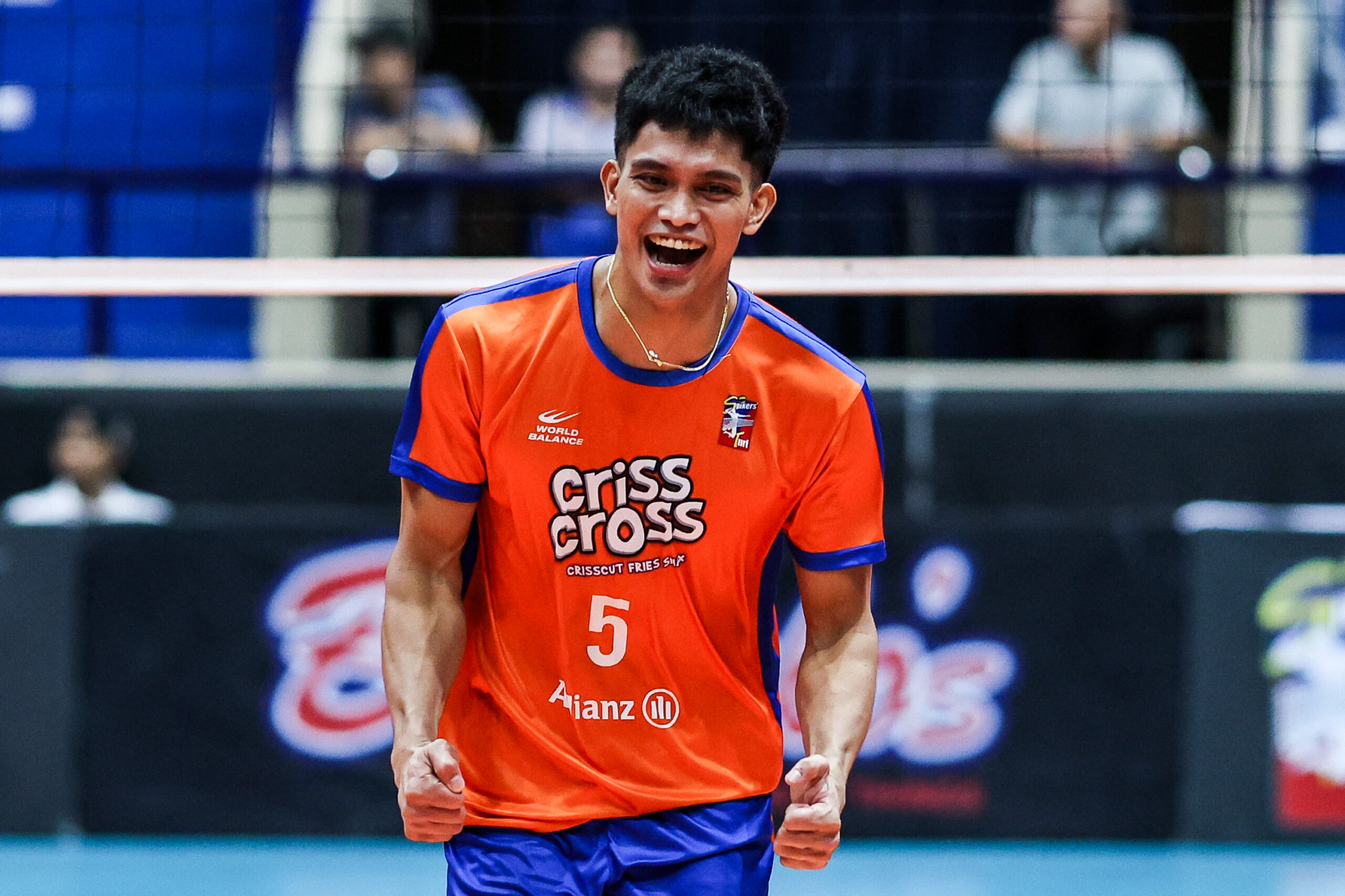 Criss Cross King Crunchers' Jude Garcia during a game against Savogue Aesthetics in the Spikers' Turf Open Conference Finals.