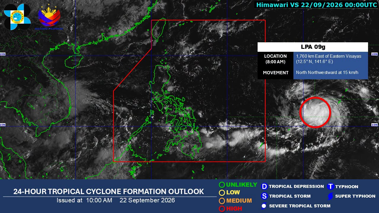 LPA outside PAR has high chance to become tropical depression