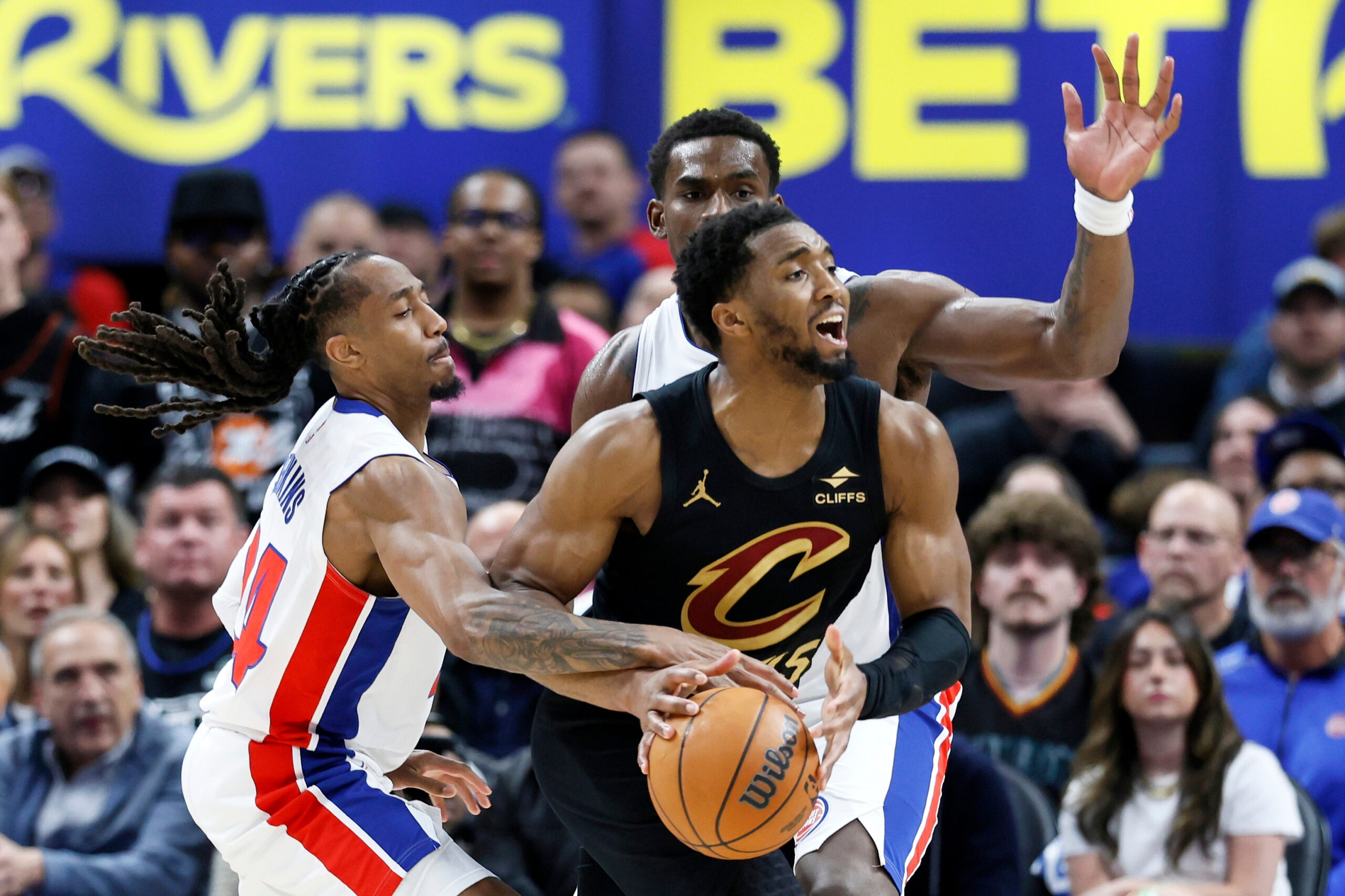 NBA score today Pistons vs Cavaliers NBA playoffs Donovan Mitchell