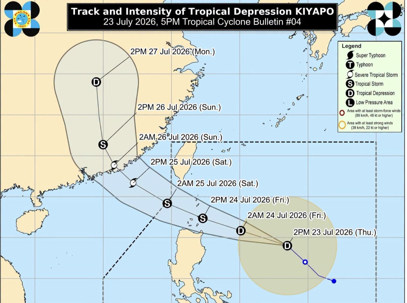 Kiyapo to make possible landfall in Babuyan Islands on Friday