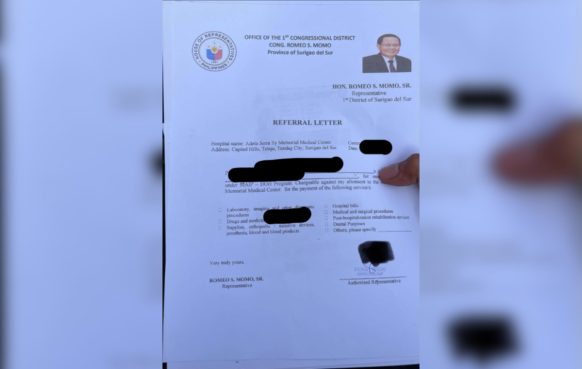 Surigao Sur solon’s face on hospital referrals stirs controversy