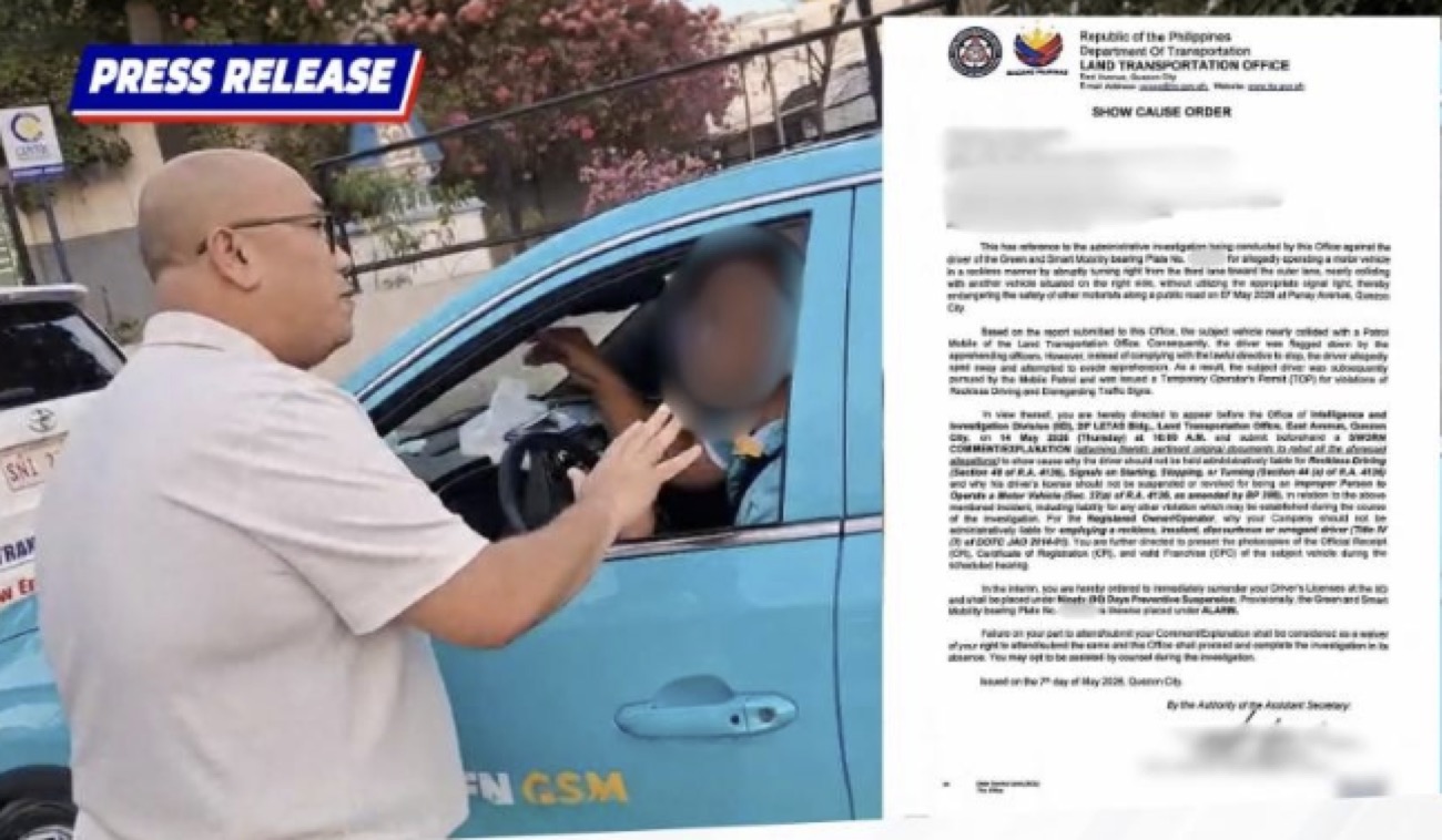 LTO chief catches ‘reckless’ taxi driver after evading enforcers in QC
