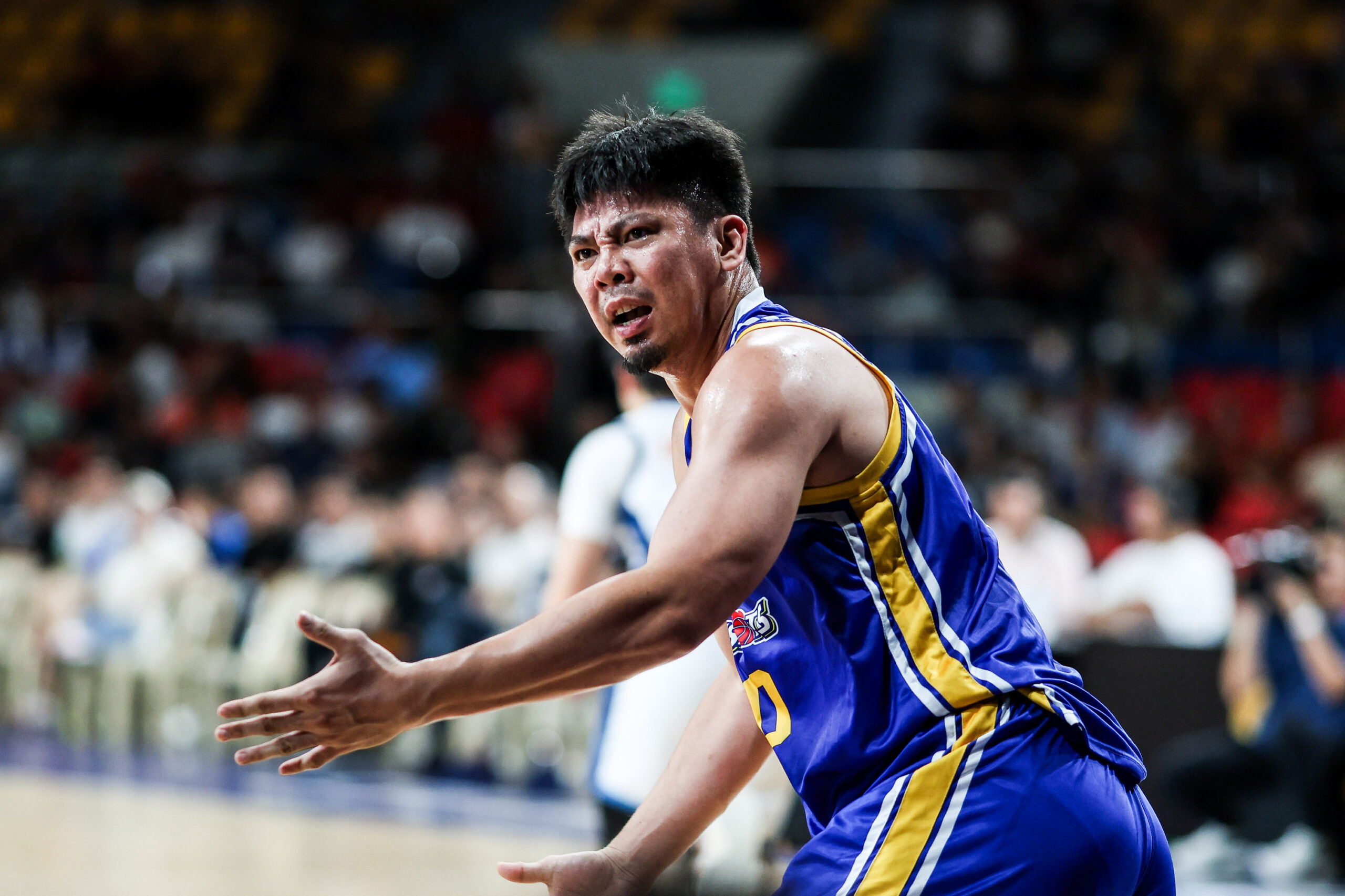 Magnolia Hotshots' Ian Sangalang during a game against Meralco Bolts in the 2026 PBA Commissioner's Cup quarterfinals
