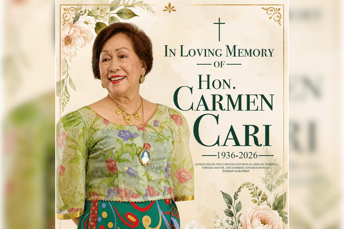 Former Leyte Rep. Carmen Cari dies at 90