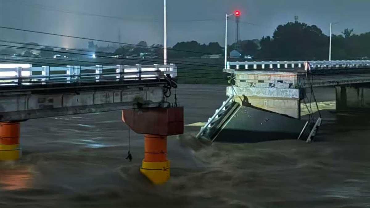 Portion of Aquino Bridge in Tarlac City collapses amid heavy rains