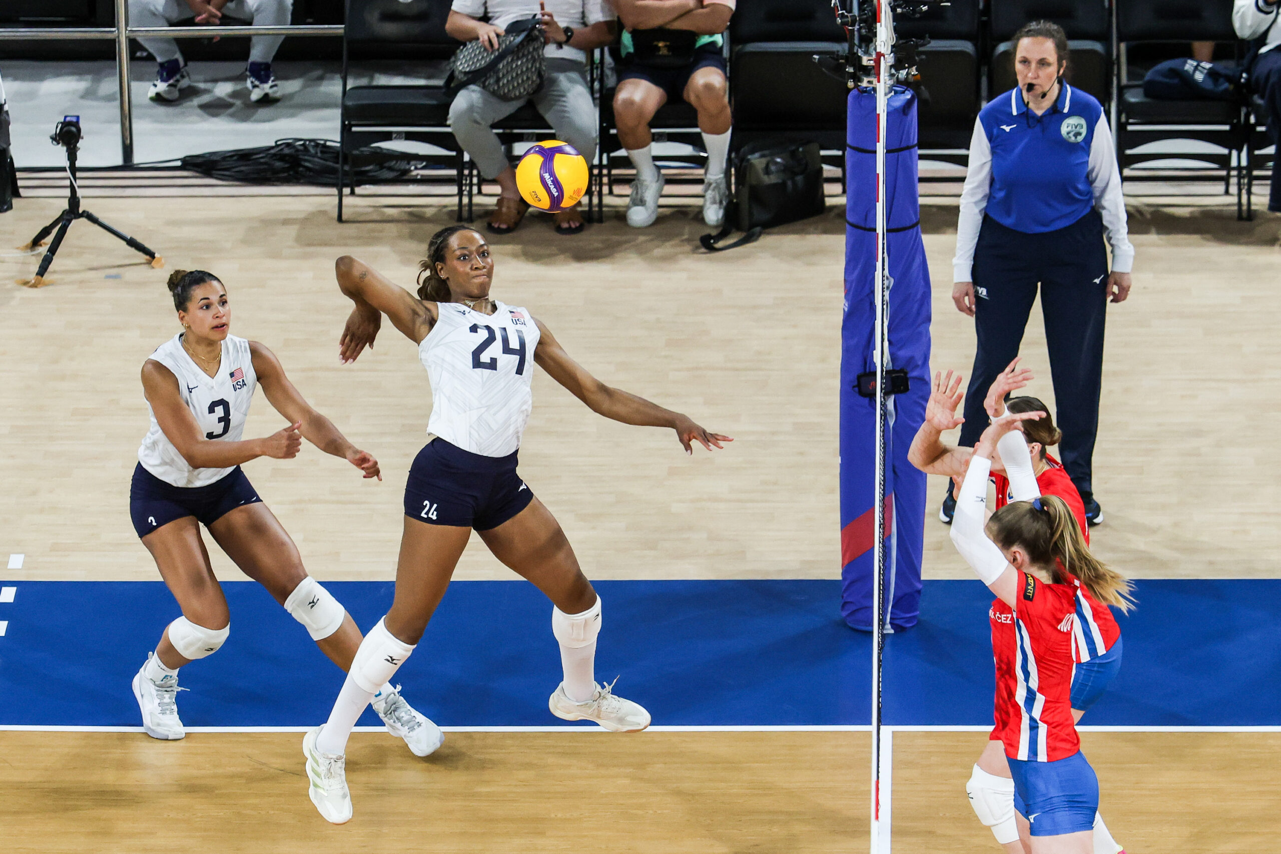Team USA's Chiaka Ogbogu in action during a game vs vs Czechia in the Volleyball Nations League (VNL) women’s week 2 at PhilSports Arena in Pasig.