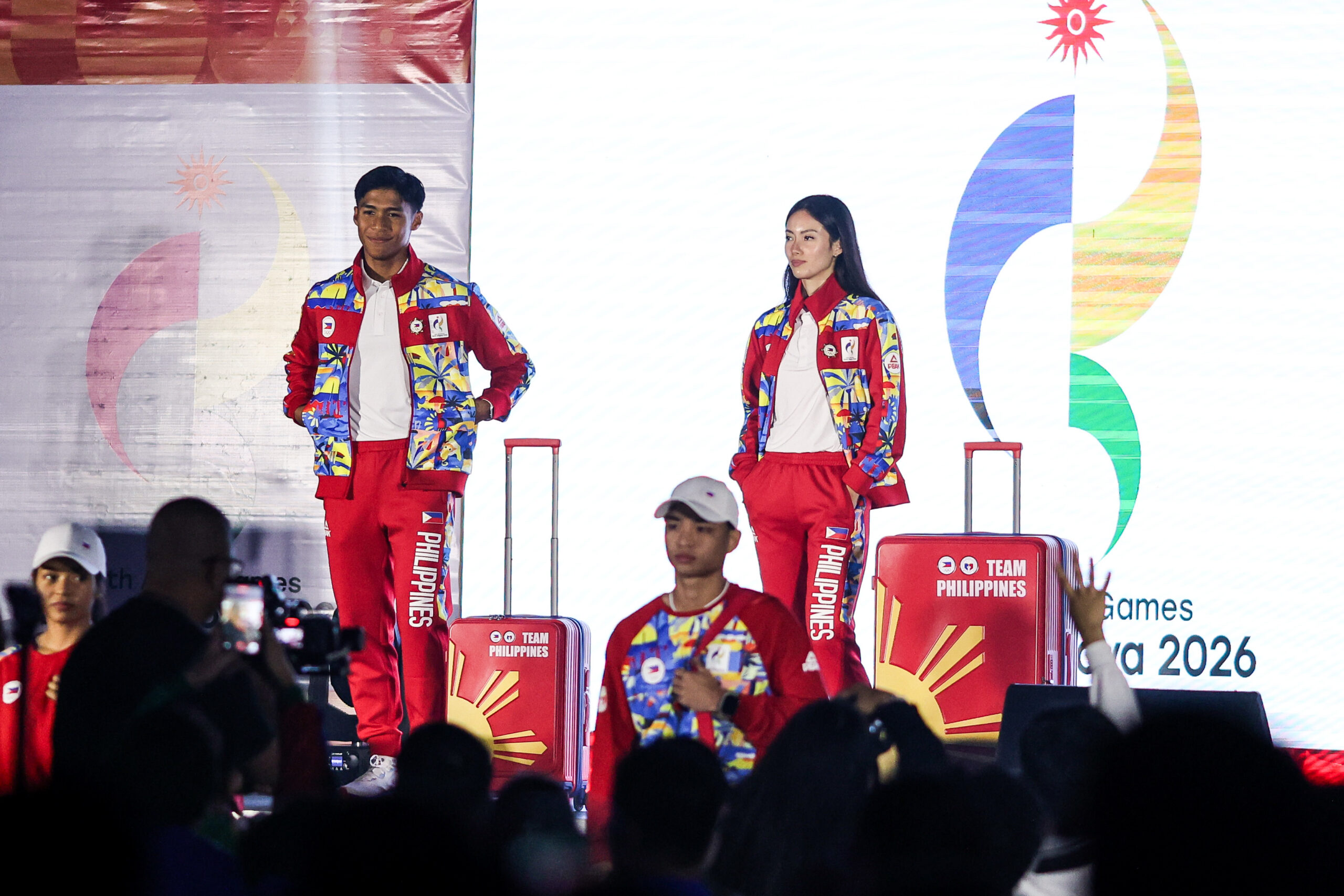 Athletes wear the official tracksuit for Team Philippines during the send-off for the 2026 Asian Games on Thursday.