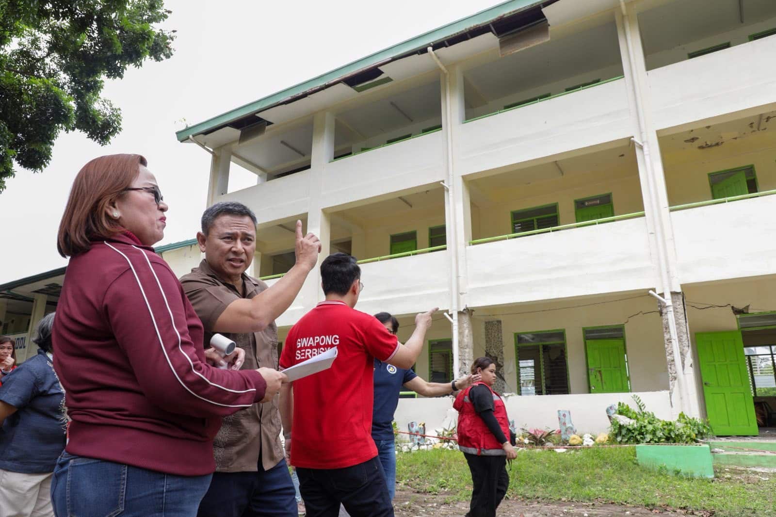 Angara leads inspection of disaster-hit Davao Occidental schools for rehab