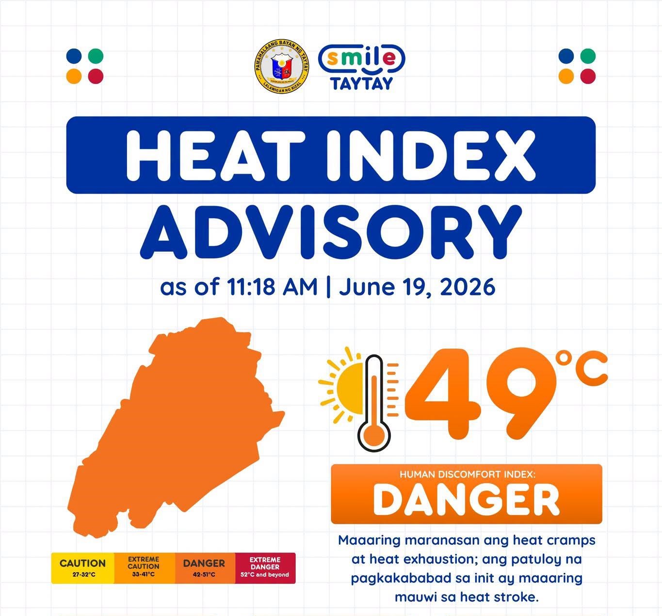 Taytay, Rizal heat index hits alarming 49.41°C