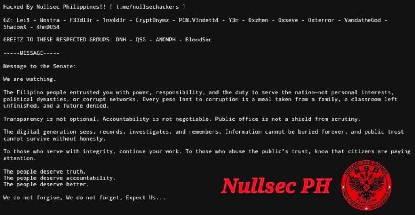 PNP coordinates with Senate over website defacement probe