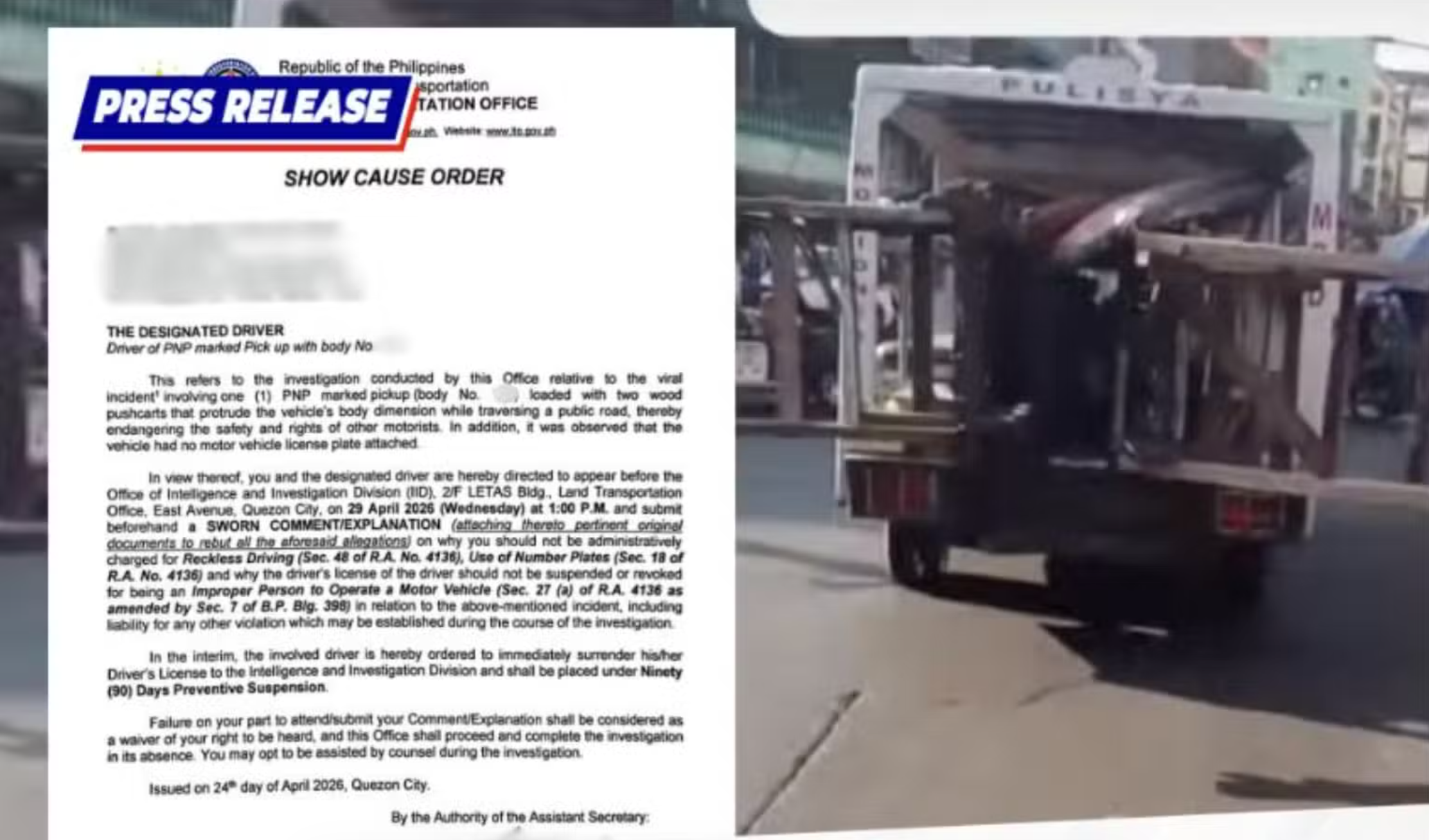 Cop, driver may face admin raps over alleged traffic violation
