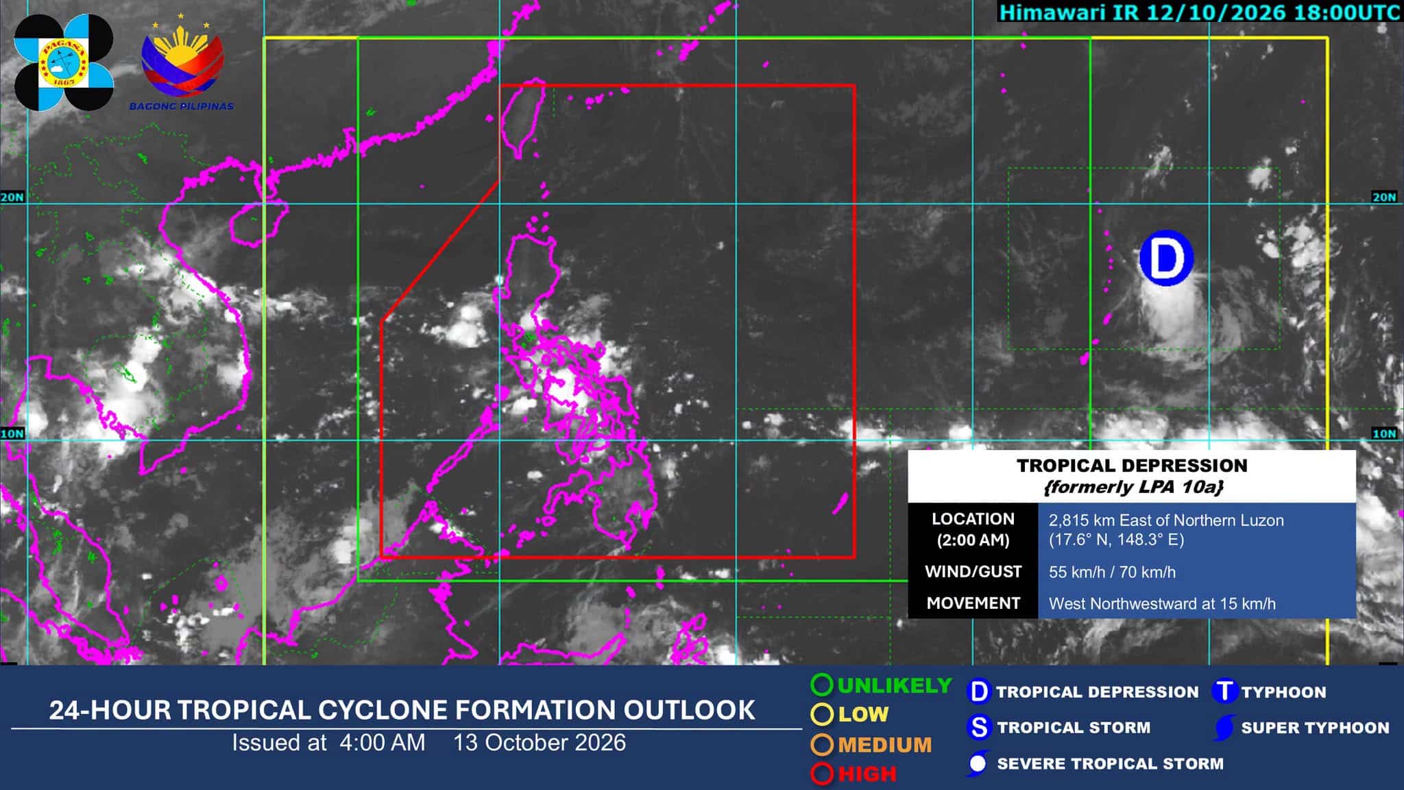 TD stays outside PAR as easterlies bring rains over parts of PH