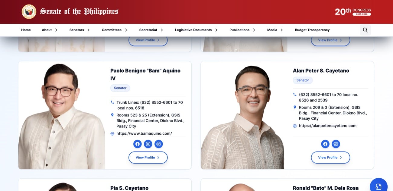 Senate website drops Alan Cayetano’s prexy title