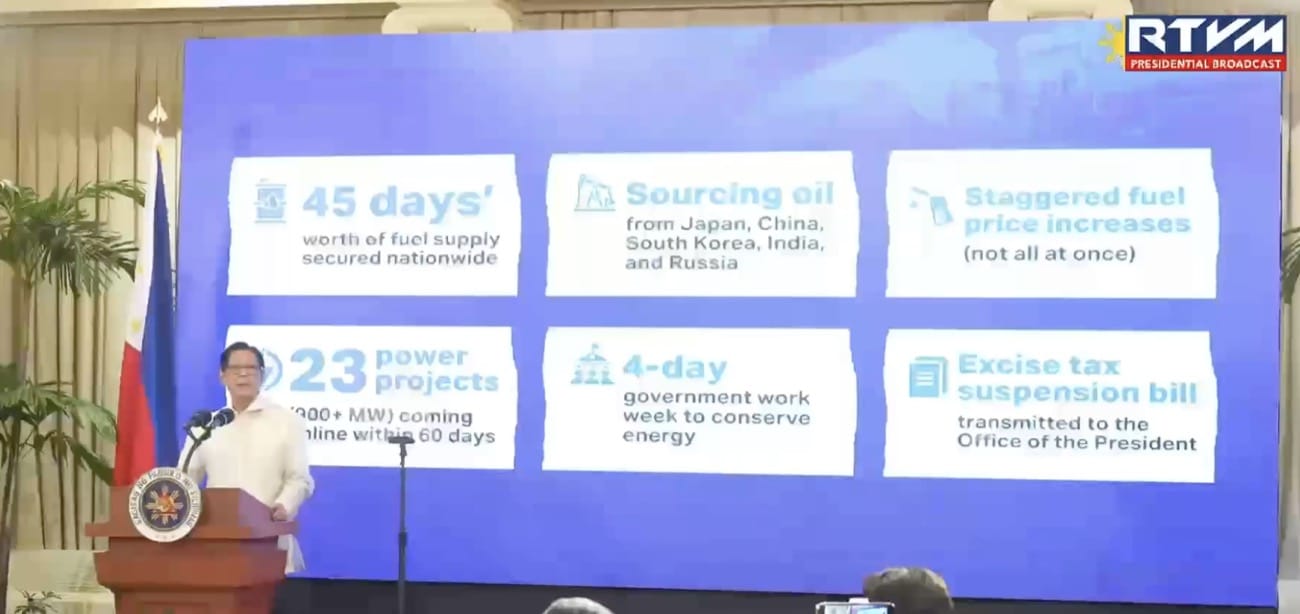 Marcos to DOE: Secure more fuel sources while PH has 45-day supply