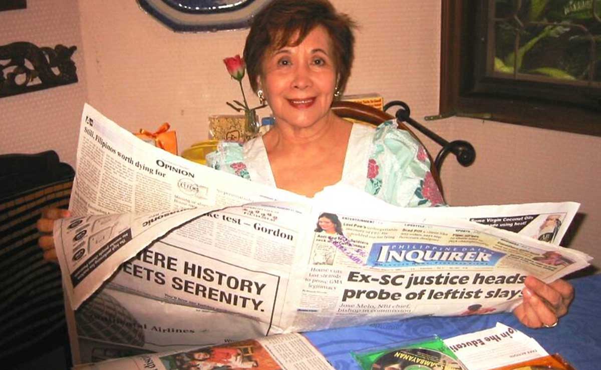 Inquirer founding chair Eugenia ‘Eggie’ Apostol; 100