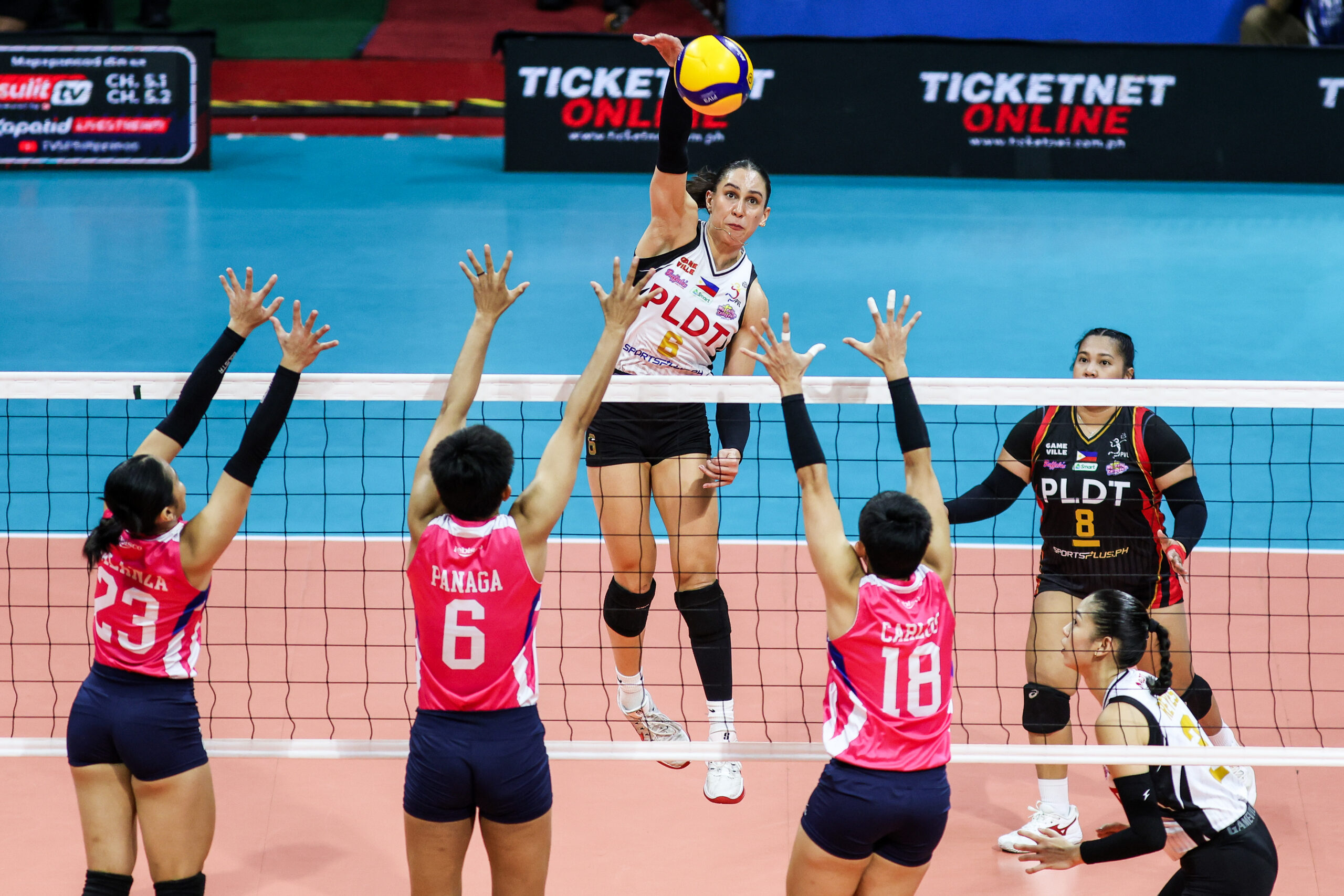 PLDT High Speed Hitters' Savi Davison during a game vs Creamline Cool Smashers en route to the bronze medal in the 2026 PVL Invitational Conference.