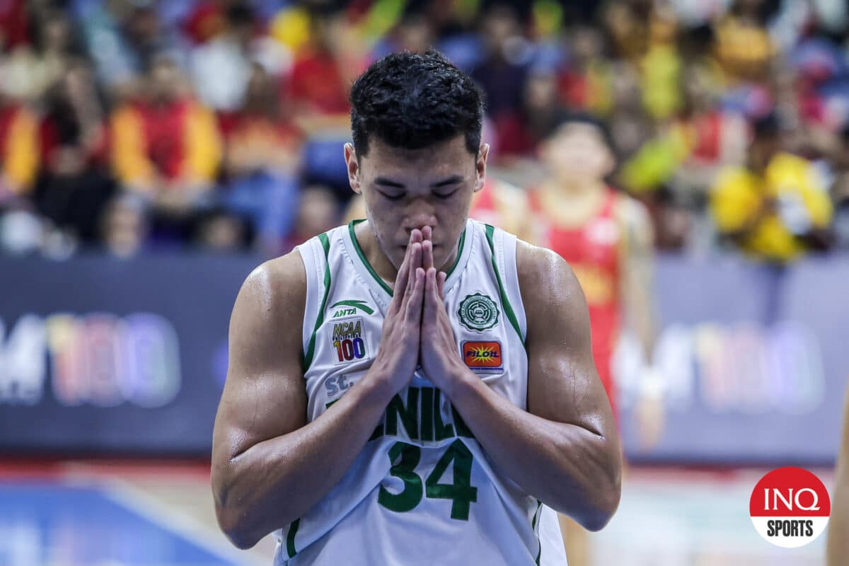 St. Benilde Blazers' Allen Liwag during Game 2 of the NCAA Season 100 men's basketball Finals against Mapua Cardinals. The Blazers lost