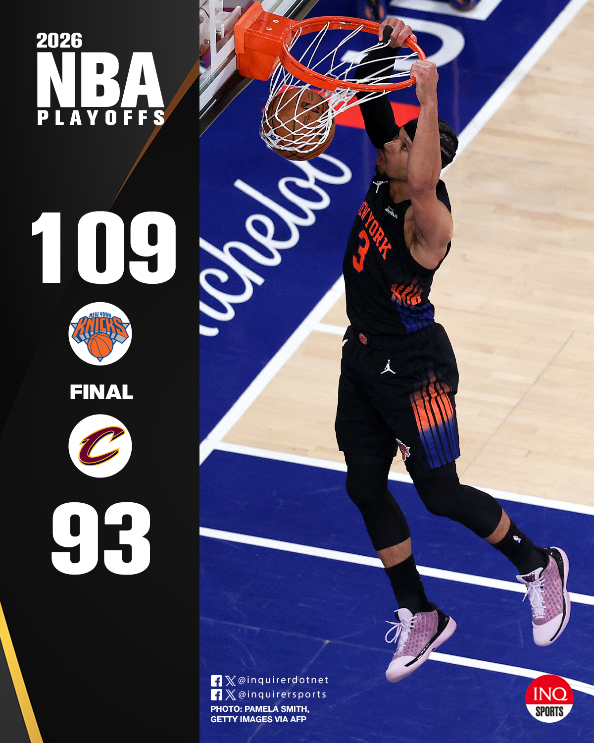  New York Knicks vs Cleveland Cavaliers - NBA Playoffs Eastern Conference Finals Game 2, May 22.
