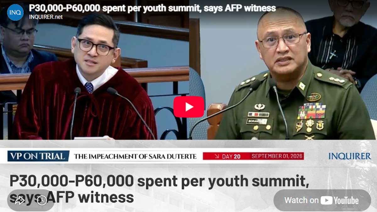 P30,000-P60,000 spent per youth summit, says AFP witness