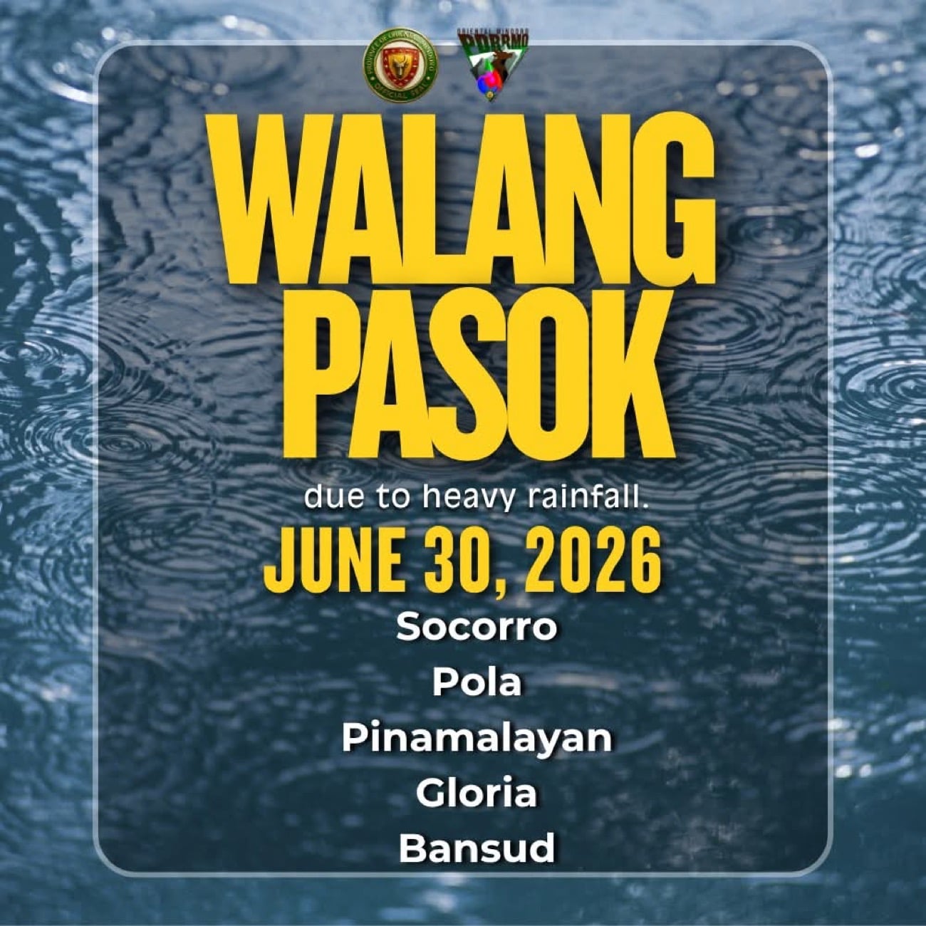 Oriental Mindoro towns suspend afternoon classes due to flooding