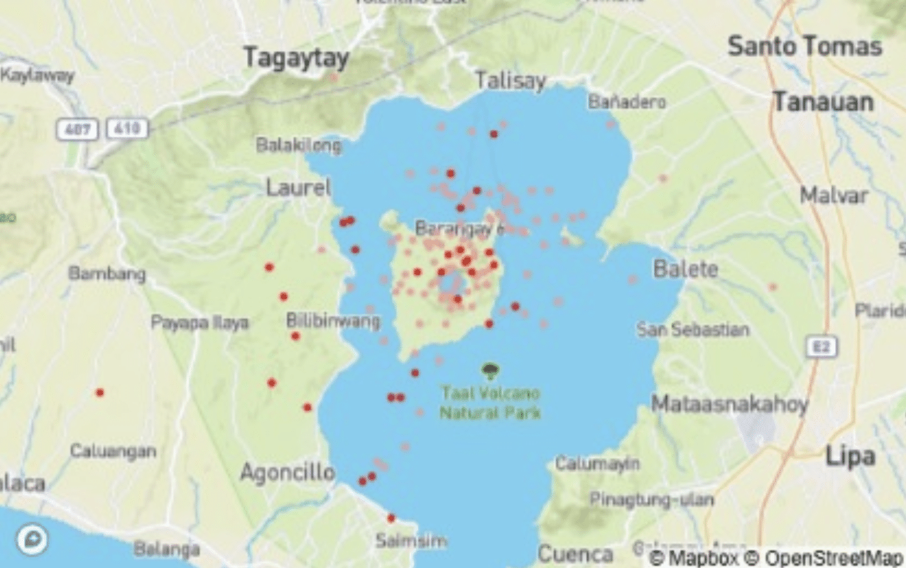 Taal Volcano logs 32 volcanic quakes in 24 hours