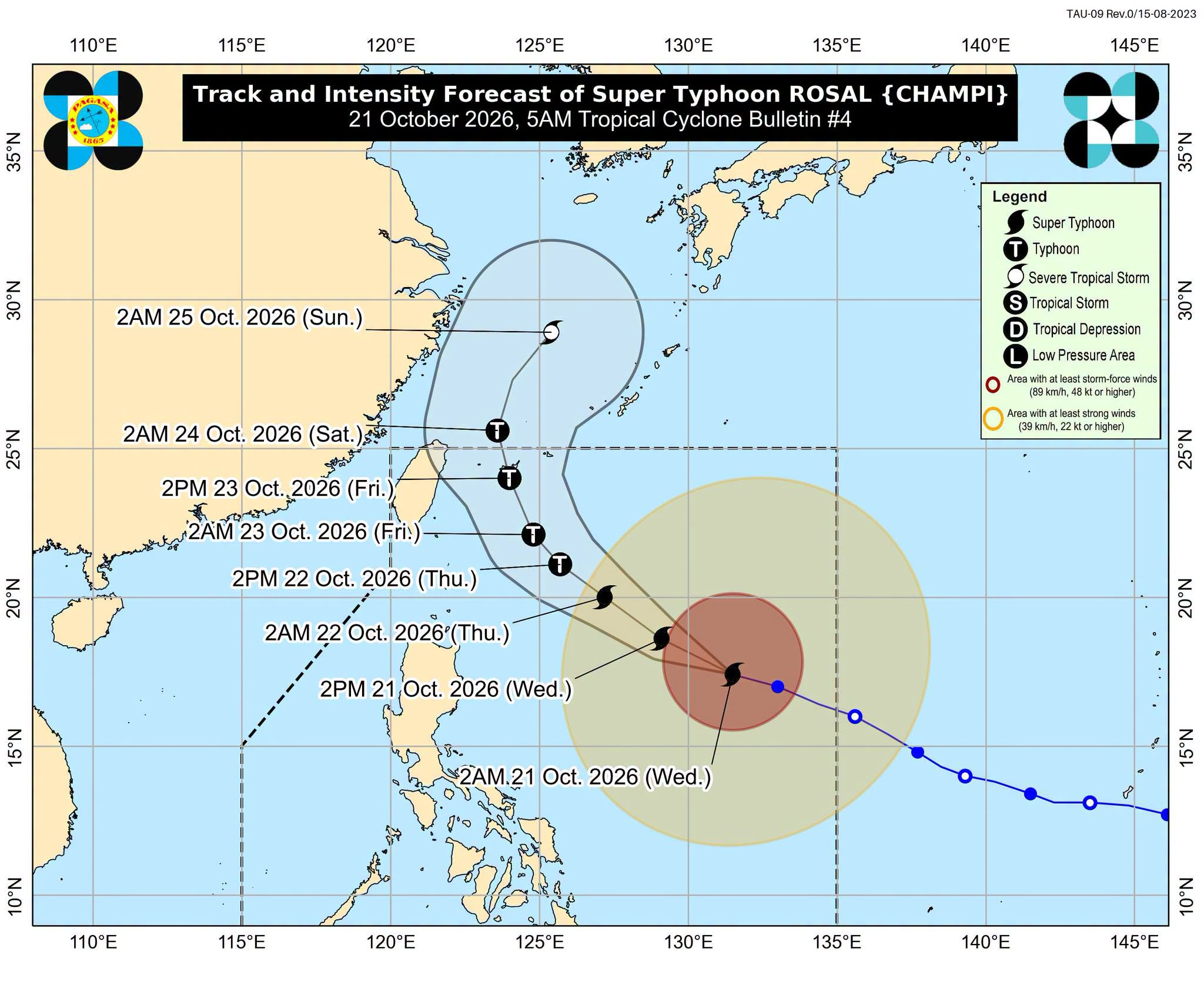 Rosal slightly accelerates; signal No. 1 still up in 6 areas