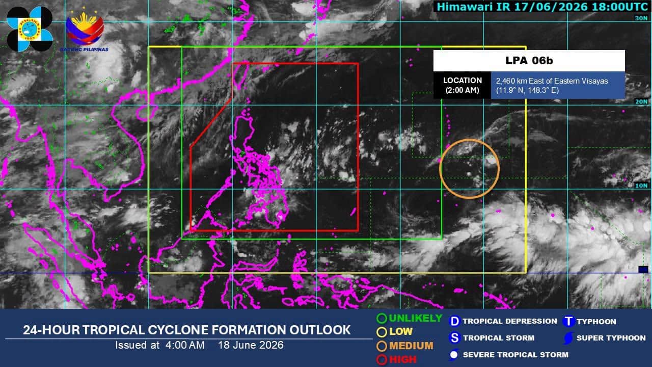 LPA outside PAR has even chance of becoming a tropical depression