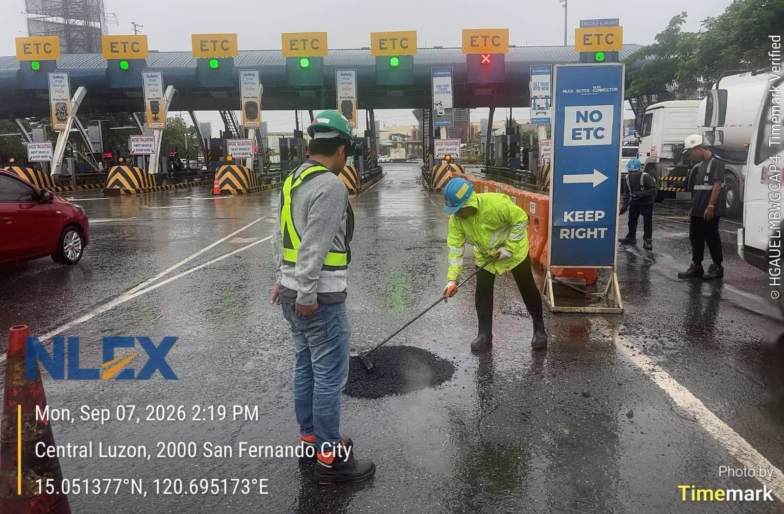 Repair of NLEX sections damaged by continuous rain underway