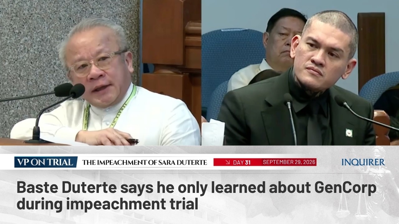 WATCH: Baste Duterte says he only learned about GenCorp during trial