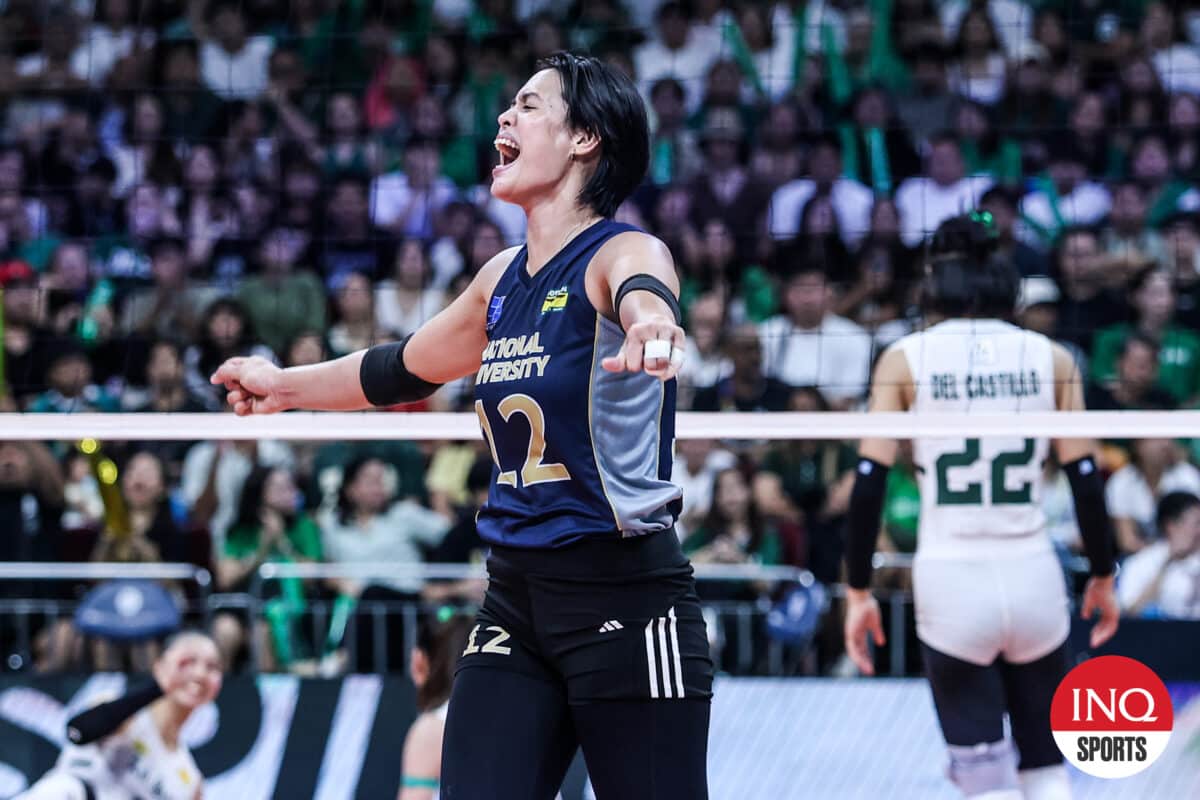 NU Lady Bulldogs' Alyssa Solomon during UAAP Season 87 women's volleyball Finals Game 2 against La Salle Lady Spikers.