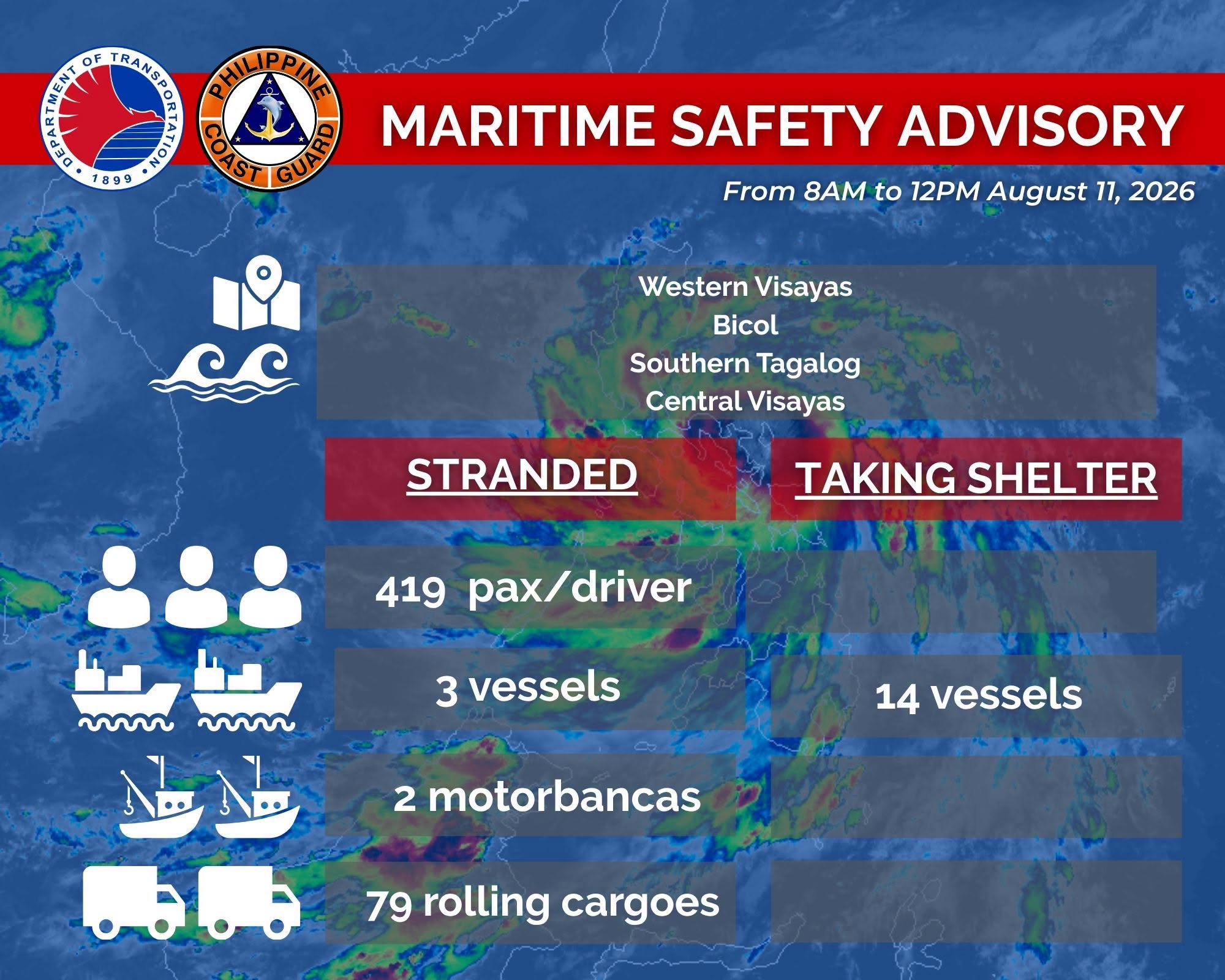 Over 400 people stranded in ports due to enhanced habagat