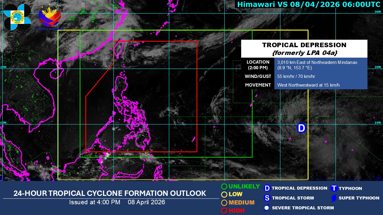 LPA outside PAR develops into a tropical depression – Pagasa