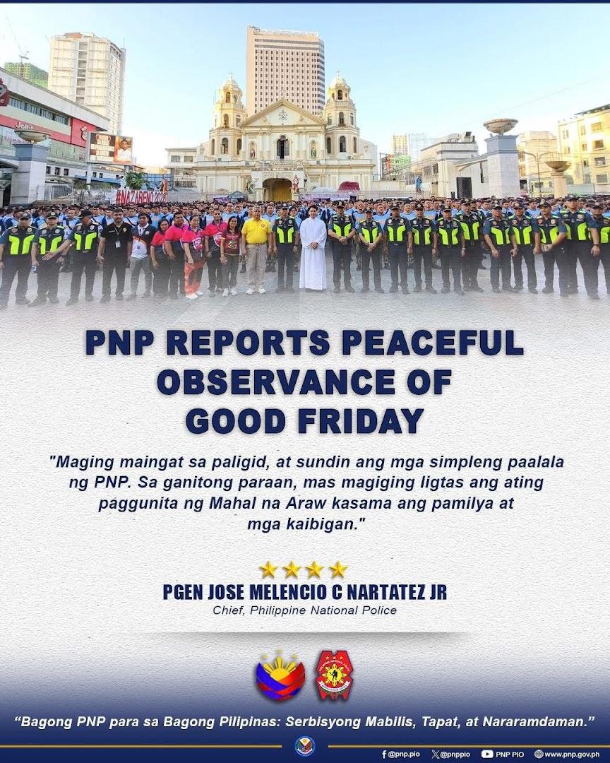Good Friday generally peaceful – PNP