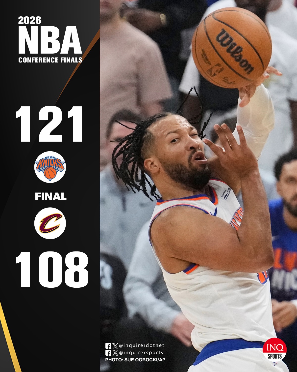 NBA scores today Knicks vs Cavaliers Game 3 NBA Playoffs East finals
