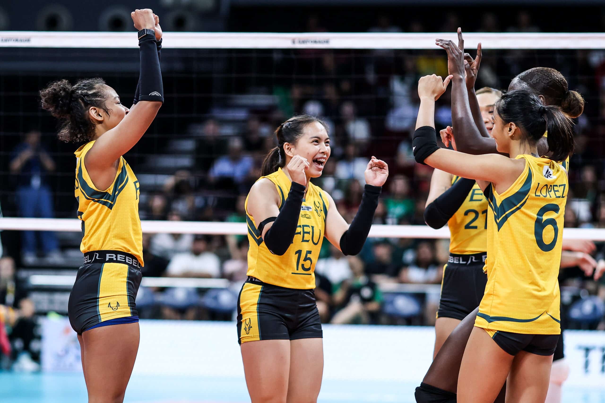 FILE– Gerz Petallo and the FEU Lady Tamaraws in the UAAP Season 88 women's volleyball tournament.