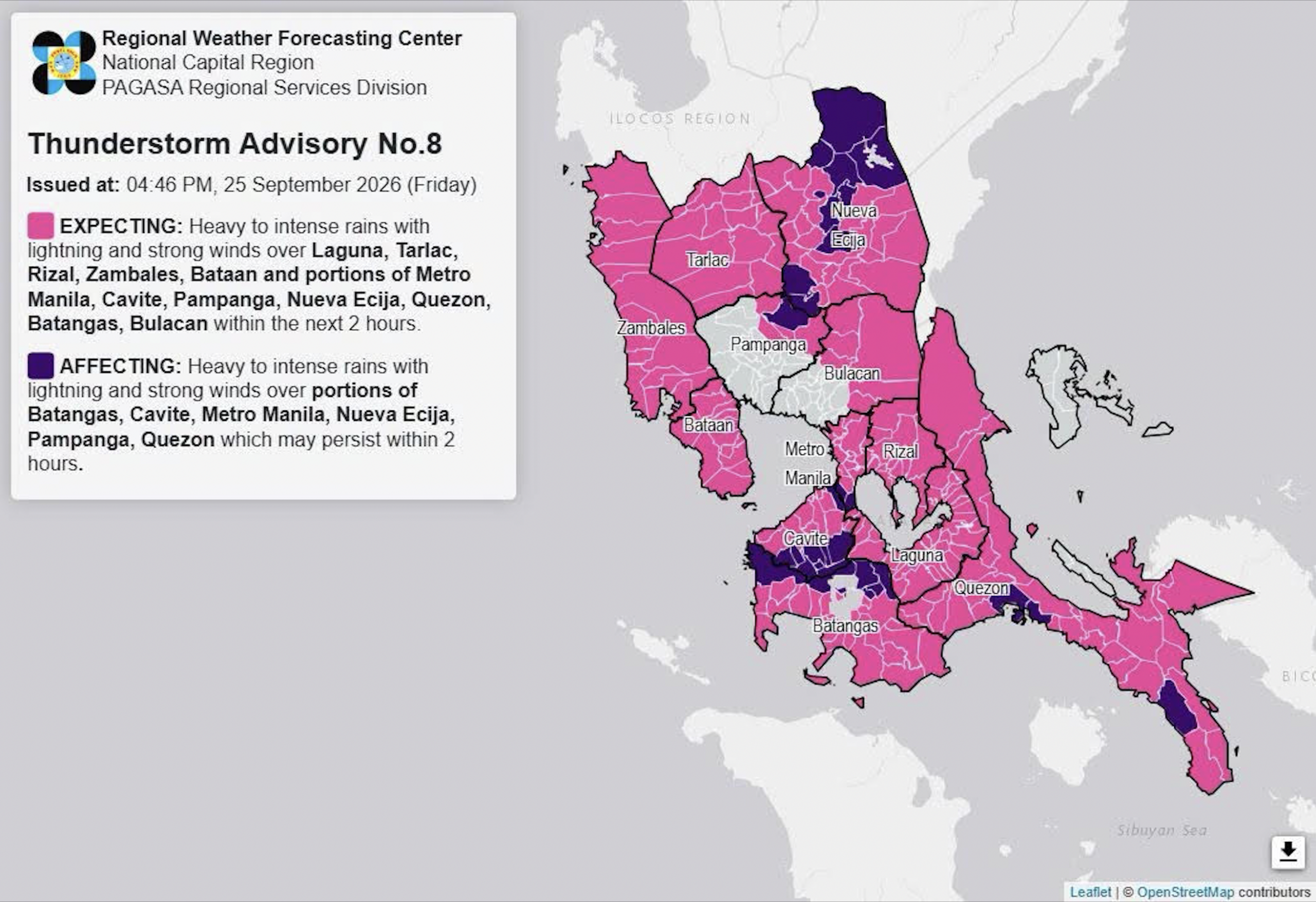 Heavy rains forecast in Metro Manila, Luzon areas on Friday